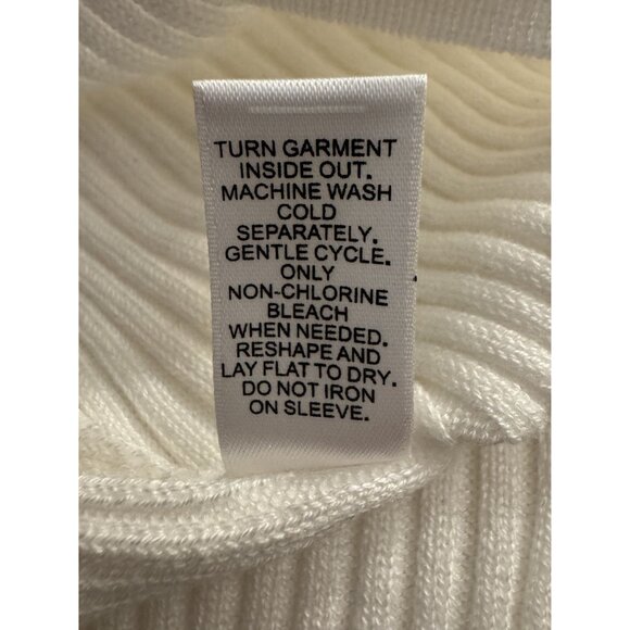 Cato Off-White Ribbed‎ Sweater Dress Long Sleeves with Tie Size XL New Knit - Picture 9 of 9